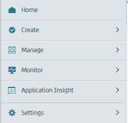 Log into the DevTest Portal. View the left-hand panel.
